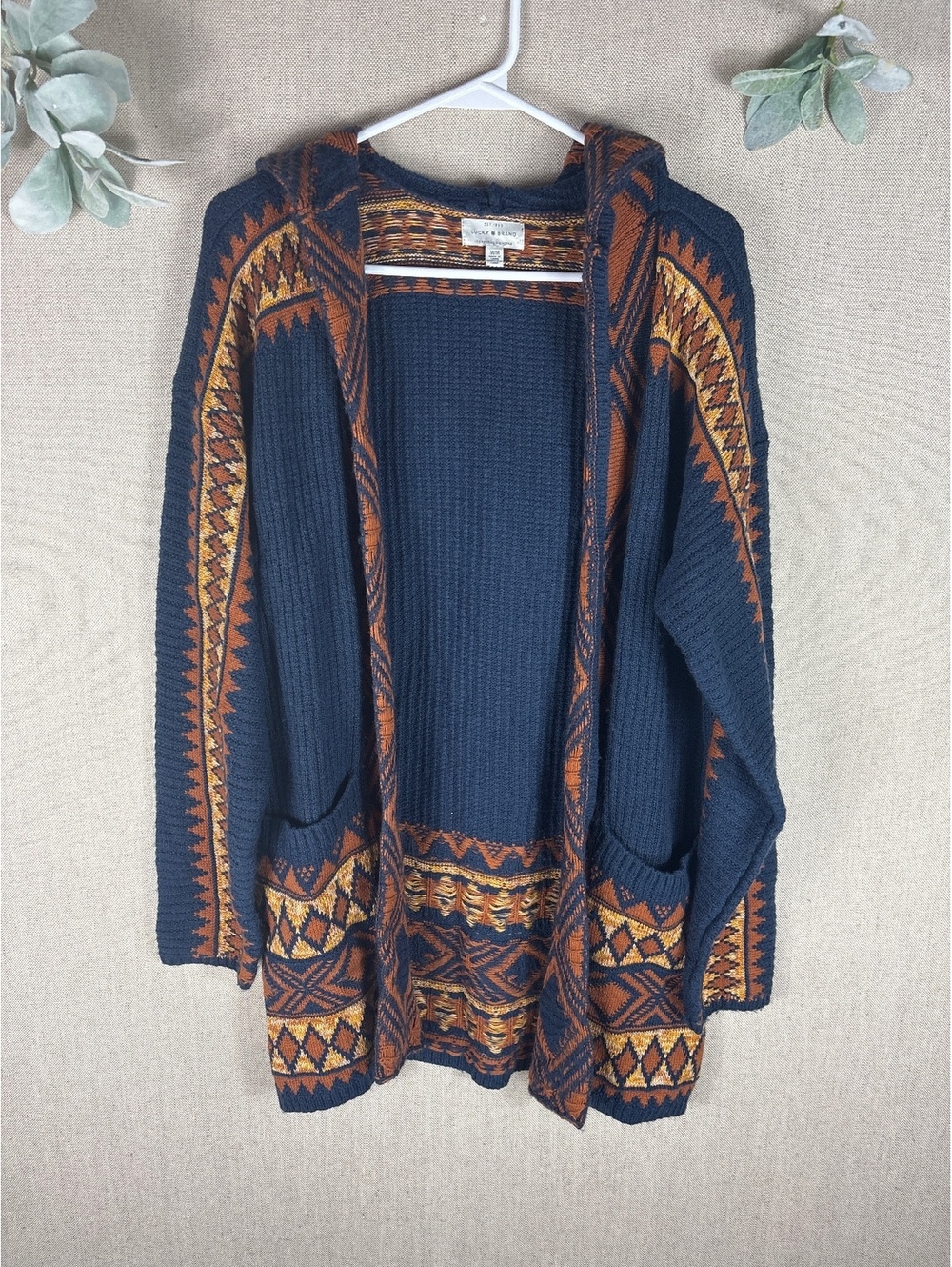 Lucky Brand > Aztec Bohemian Festival Hooded Cardigan Medium